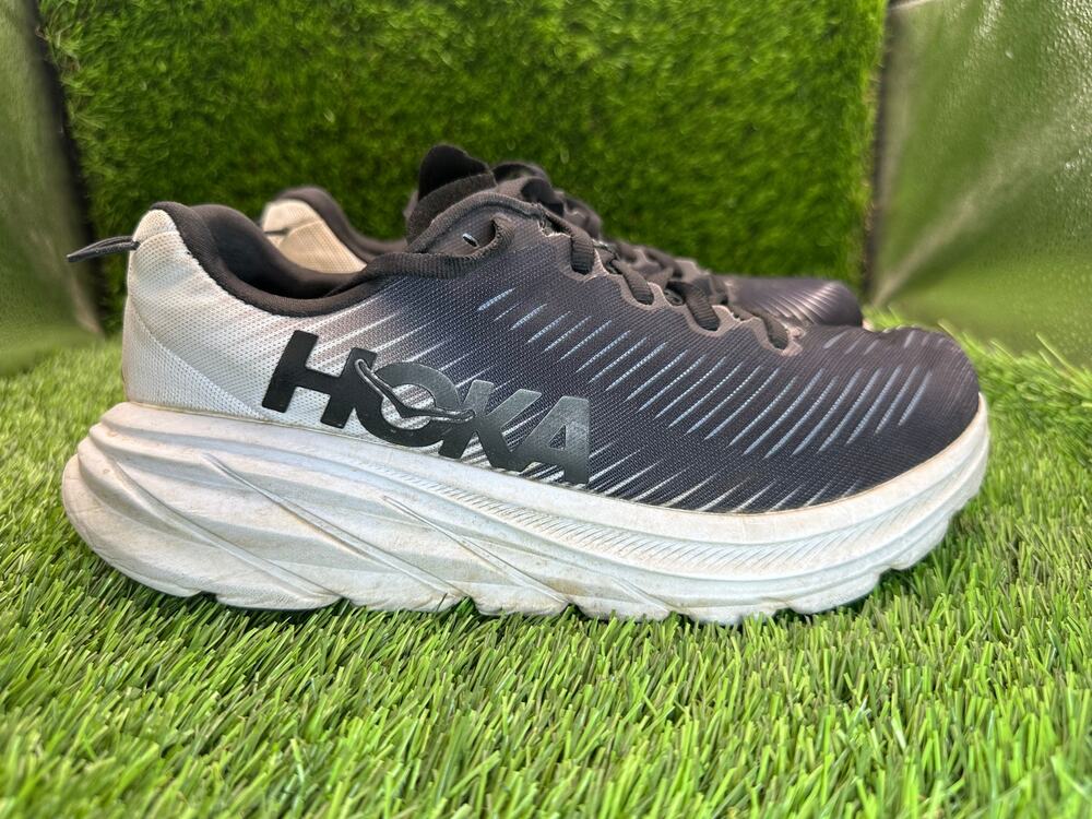 Hoka One One Rincon 3 1121371-BWHT Athletic Sneaker Women's 7D Black Mesh Sports